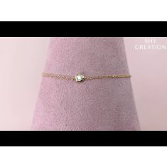 Shy Creation 1/15ct Round Diamond Yellow Gold Bracelet