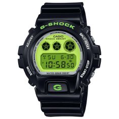 Casio G-Shock 6900 Series Digital Retro Black and Lime Green Resin Watch 53.2mm - DW6900RCS-1