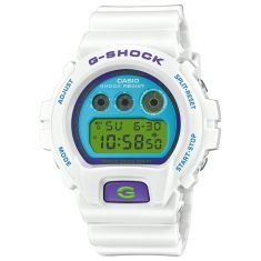 Casio G-Shock 6900 Series Digital Retro White and Blue Resin Watch 53.2mm - DW6900RCS-7