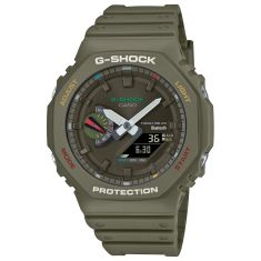 Casio G-Shock Analog-Digital 2100 Series Olive Green Resin Watch 48mm - GAB2100FC-3A