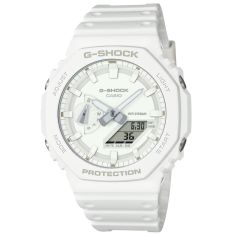 Casio G-Shock Analog-Digital Carbon Core Guard Tone-on-Tone White Resin Strap Watch - GA2100-7A7