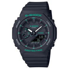 Casio G-Shock Analog-Digital GMA-2100 Black and Green Accent Resin Watch | GMAS2100GA1A