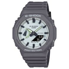 Casio G-Shock Analog-Digital Hidden Glow Carbon Core Guard Gray Resin Strap Watch 48.5mm - GA2100HD-8A