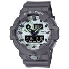 Casio G-Shock Analog-Digital Hidden Glow Gray Resin Strap Watch 57.5mm - GA700HD-8A