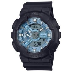 Casio G-Shock Analog-Digital Ice Blue Dial Black Resin Strap Watch 55mm - GA110CD-1A2