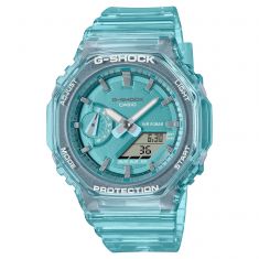 Casio G-Shock Analog-Digital Metallic Skeleton Translucent Blue Resin Watch | GMA-S2100SK-2A