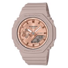 Casio G-Shock Analog-Digital Pink Gold-Tone Dial Pink Resin Strap Watch - GMAS2100MD4A