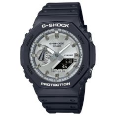 Casio G-Shock Analog-Digital Silver-Tone Dial Black Resin Strap Watch - GA2100SB-1A