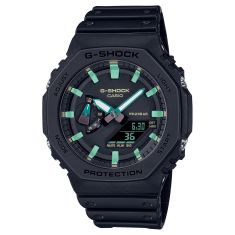 Casio G-Shock Black and Rust Series Analog-Digital Carbon Core Guard Resin Strap Watch | GA2100RC-1A