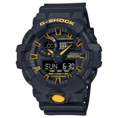 Casio G-Shock Caution Yellow Series Analog-Digital Black Resin Strap Watch | 57.5mm | GA700CY-1A