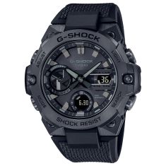 Casio G-Shock G-Steel Black-on-Black Solar Connected Resin Band Watch | GSTB400BB-1A