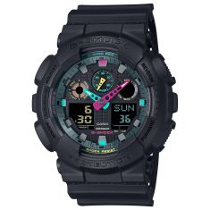 Casio G-Shock GA-100 Series Analog-Digital Multi-Color Black Resin Watch 55mm - GA100MF-1A