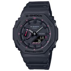 Casio G-Shock Pink Ribbon Edition Analog-Digital Black Resin Strap Watch | GA-2100P-1A