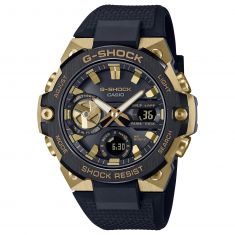 Casio G-Shock Stay Gold Series G-Steel Connected Solar Metallic Gold and Black Resin Strap Watch - GSTB400GB1A9