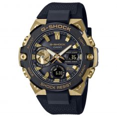 Casio G-Shock Stay Gold Series G-Steel Connected Solar Metallic Gold and Black Resin Strap Watch | GSTB400GB1A9