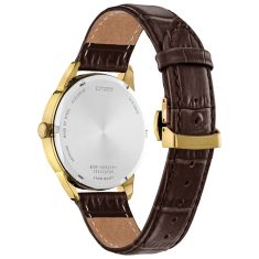 Citizen Classic Black Dial Brown Leather Strap Watch 40mm - BU2112-06E