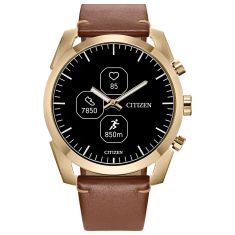Citizen CZ Smart Hybrid Dark Brown Leather Strap Watch 42.5mm