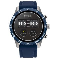 Citizen CZ Smart Sport Wear OS Blue Silicone Strap Watch | 44mm