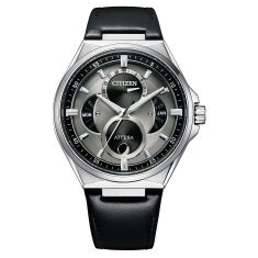 Citizen Eco-Drive Attesa Super Titanium Black Leather Strap Watch - 42mm - BU0060-09H