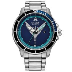 Citizen Eco-Drive Avatar Wave Blue Dial Stainless Steel Watch | 46mm | AW1708-57W