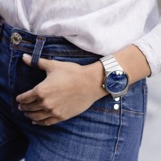 Citizen Eco-Drive Axiom Blue Dial Stainless Steel Bracelet Watch | 32mm | EW2670-53L