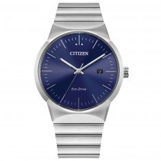 Citizen Eco-Drive Axiom Blue Dial Stainless Steel Bracelet Watch | 40mm | BM7580-51L