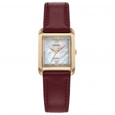 Citizen Eco-Drive Bianca Mother-of-Pearl Dial Brown Leather Strap Watch | 22mm | EW5593-05D