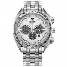 image of Citizen Eco-Drive Carson Chronograph Stainless Steel Bracelet Watch | 43mm | CA4540-54A with sku:20310041