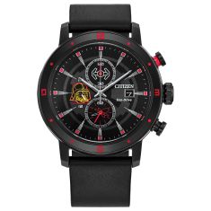 Citizen Eco-Drive Classic Characters Star Wars Darth Vader Black Leather Strap Watch | 44mm | CA0769-04W