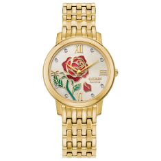 Citizen Eco-Drive Disney Belle Diamond Gold-Tone Bracelet Watch | 30mm | EX1492-59W Citizen Eco-Drive Disney Belle Diamond Gold-Tone Bracelet Watch | 30mm | EX1492-59W