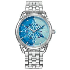 Citizen Eco-Drive Disney Princess Frozen Stainless Steel Bracelet Watch and Snowflake Pin Set | 36mm | FE7091-61W