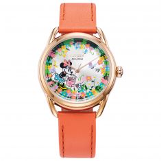 Citizen Eco-Drive Gardening Minnie Coral Leather Strap Watch | 37mm | FE6087-04W