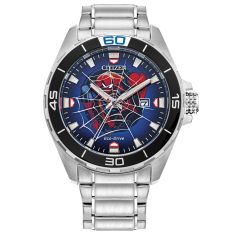 Citizen Eco-Drive Marvel Classic Avengers Spider-Man Stainless Steel Watch | 44mm | BM7610-52W