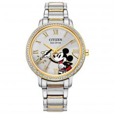 Citizen Eco-Drive Mickey Crystal Two-Tone Bracelet Watch | 36mm | FE7044-52W