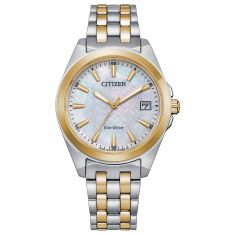 Citizen Eco-Drive Peyten Mother-of-Pearl Dial Two-Tone Stainless Steel Bracelet Watch 33mm - EO1224-54D