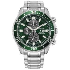 Citizen Eco-Drive Promaster Dive Green Dial and Stainless Steel Bracelet Watch | 45mm | CA0820-50X