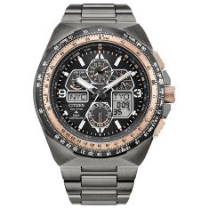Citizen Eco-Drive Promaster Skyhawk A-T Black Dial Stainless Steel Bracelet Watch 46mm - JY8146-54E