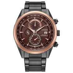 Citizen Eco-Drive Sport Luxury Radio Control Grey Stainless Steel Bracelet Watch 43mm - AT8267-51X