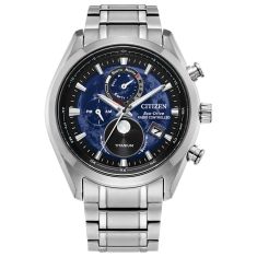 人気特価激安 Citizen Eco-Drive Tsuki-yomi A-T Blue Dial Super Titanium タイムセール