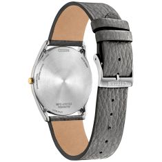 Citizen Eco-Drive Suratto Gray Dial Gray Leather Strap Watch 38.4mm - AR3124-07H
