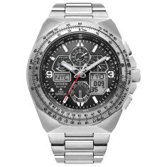 Citizen Eco Drive Promaster Skyhawk A-T Black Dial Stainless Steel Bracelet Watch 46mm - JY8120-58E