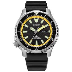 Citizen Promaster Dive Automatic Black Dial and Black Polyurethane Strap Watch | 44mm | NY0130-08E