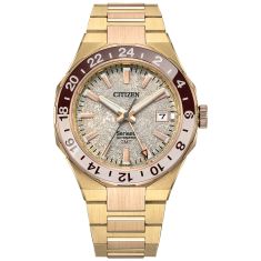 Citizen Series8 880 GMT Automatic Gold-Tone Dial Two-Tone Yellow and Rose Gold Tone Watch 41mm - NB6032-53P