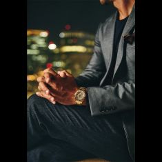 Citizen Series8 880 GMT Automatic Gold-Tone Dial Two-Tone Yellow and Rose Gold Tone Watch 41mm - NB6032-53P