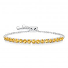 Citrine Sterling Silver Bolo Bracelet