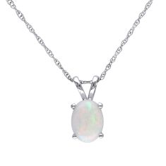 Classic Opal and White Gold Pendant