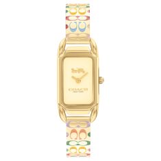 COACH Cadie Gold-Tone Rainbow Enamel Bangle Bracelet Watch 17.5mm x 28.5mm - 14504195