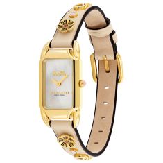 COACH Cadie Mother-of-Pearl Dial Ivory Charm Leather Strap Watch 17.5mm x 28.5mm - 14504115