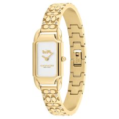 COACH Cadie Signature C Silver-Tone Dial Stainless Steel Bangle Watch 17.5mm x 28.5mm - 14504196