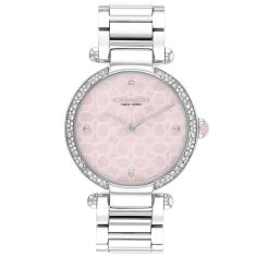 COACH Cary Pink Mother-of-Pearl Dial Stainless Steel Crystal Bracelet Watch 34mm - 14504182